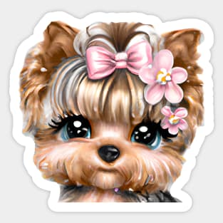 Cute Baby Yorkshire Terrier Sticker